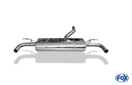 Mercedes A-Klasse 176/245 Endschalldämpfer quer Ausgang rechts/links - ohne Endrohre mit 90° Bögen für Modelle mit original Endrohrblenden