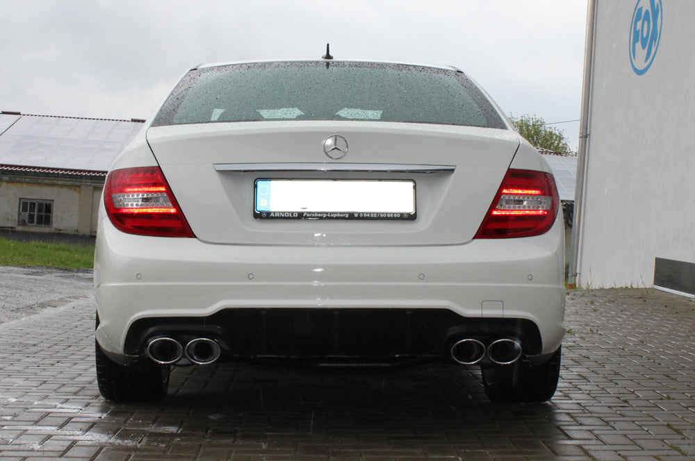 Mercedes C-Klasse 4 Zylinder - 204 AMG-P. + C63 Diff. Endschalldämpfer rechts/links mit Y-Verbindungsstück - 2x115x85 Typ 32 rechts/links