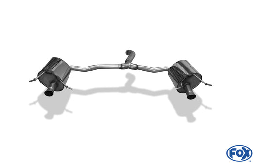 Mercedes C-Klasse 205 Limousine/ T-Modell Endschalldämpfer rechts/links mit Y-Verbindungsrohr - mit Endrohren in Trichterform für Serienstoßstange