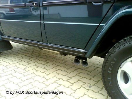 Mercedes G-Klasse - 463 (ohne Trittbrett) Endschalldämpfer Ausgang seitlich - 2x80 Typ 14