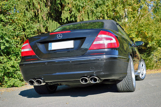 Mercedes CLK Typ 209 Cabrio & Coupe Endschalldämpfer Ausgang rechts/links Ø70mm - 2x115x85 Typ 32 rechts/links