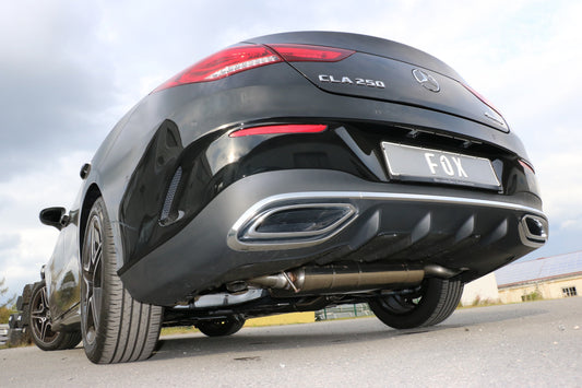 Mercedes CLA 250 4matic - 118 Endschalldämpfer quer Ausgang rechts/links - Ausgang der Endrohre hinter der Stoßstange