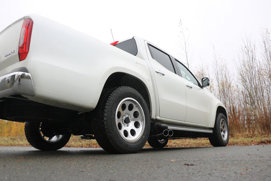 Mercedes X-Klasse 4matic Endrohrsystem Ausgang seitlich rechts und links am Fahrzeug - 2x90 Typ 16 rechts/links
