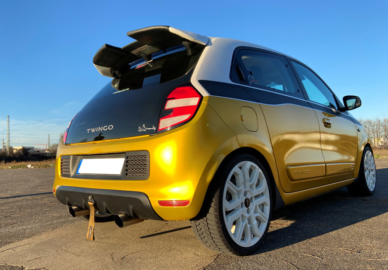 Renault Twingo III - BCM Endschalldämpfer quer Ausgang rechts/links inkl. Flexstück - 1x80 Typ 14 rechts/links