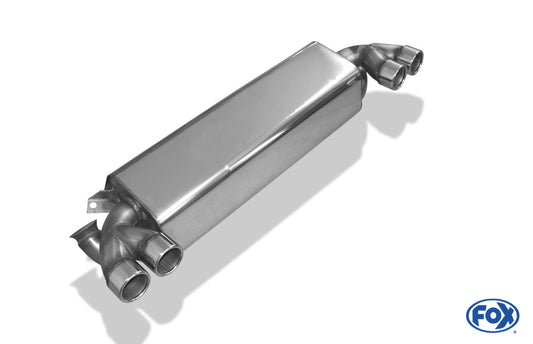 Renault Clio II V6 Endschalldämpfer quer Ausgang rechts/links - 2x76 Typ 12 rechts/links - Wird mit polierten Abdeckblech für Heckschürze geliefert