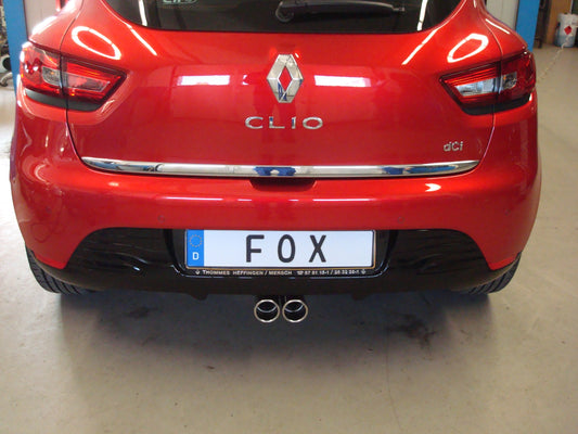 FOX Renault Clio IV Endschalldämpfer Ausgang mittig - 2x76 Typ 16