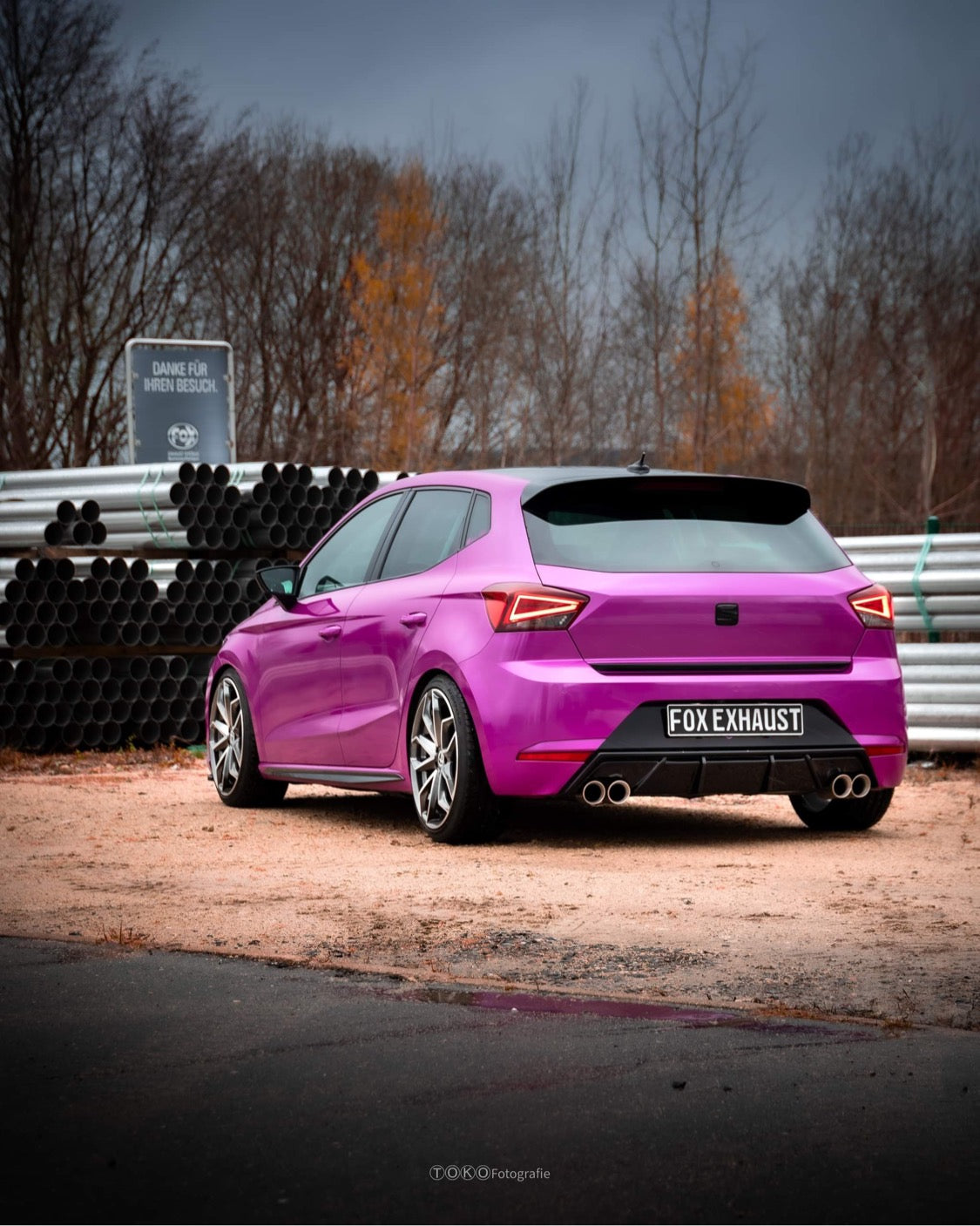 FOX Seat Ibiza V - KJ Endschalldämpfer ohne Abgasklappe Ausgang rechts/links - 2x76 Typ 25 rechts/links