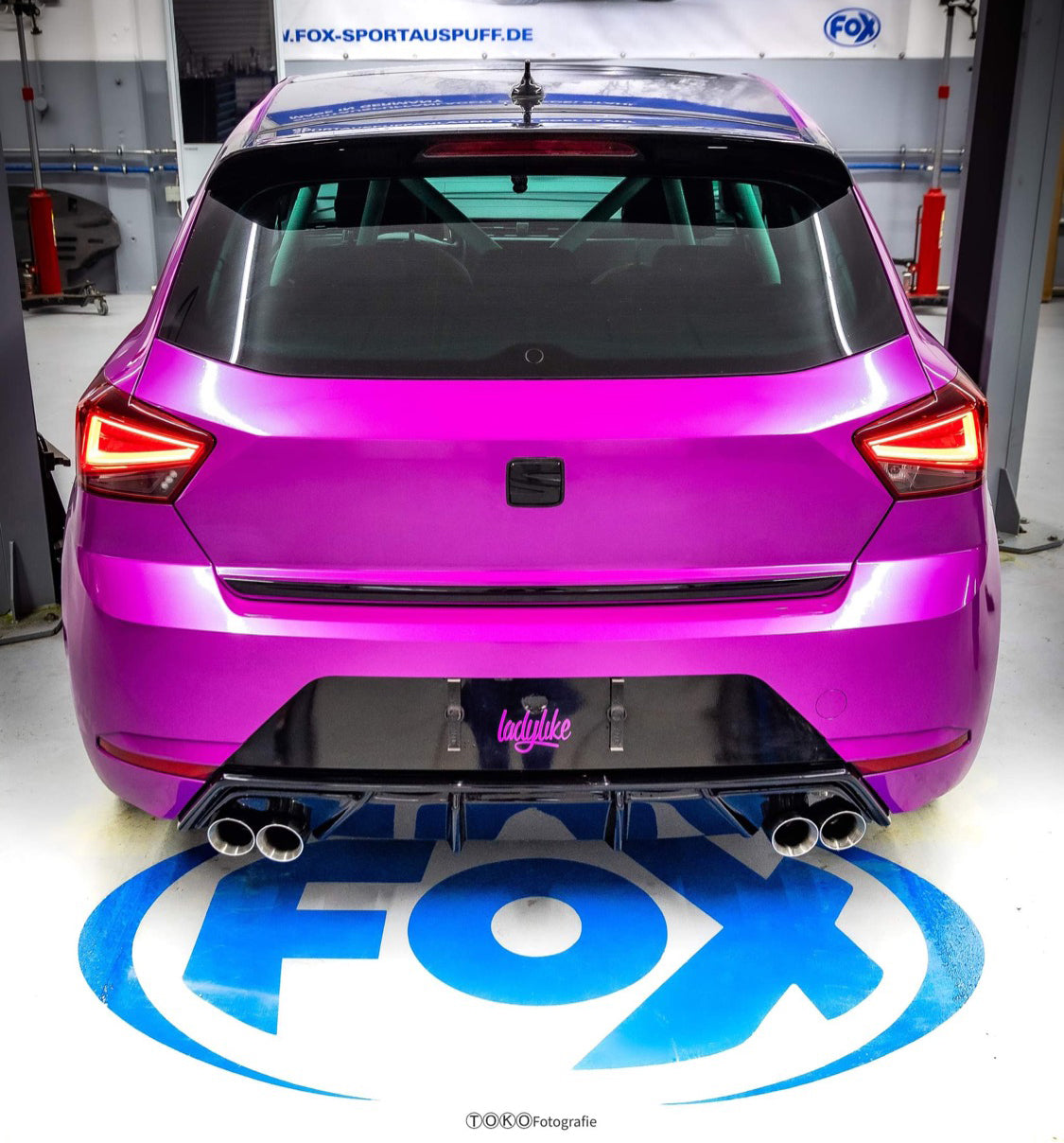 FOX Seat Ibiza V - KJ Endschalldämpfer ohne Abgasklappe Ausgang rechts/links - 2x76 Typ 25 rechts/links