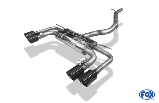 FOX Cupra Ateca/ Seat Ateca Cupra 4x4 - 5FP Halbanlage ab Kat - 2x100 Typ 25 rechts/links Schwarz emalliert - mit 2 elektronischen Klappen