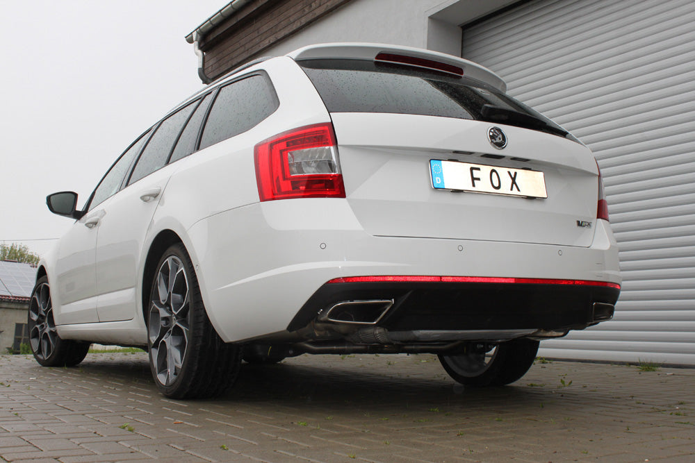 Skoda Octavia 5E RS - TSI mit und ohne OPF Endschalldämpfer rechts/links - Austritt der Endrohre in den originalen Endrohren