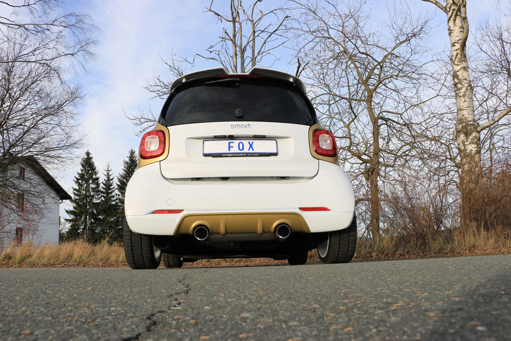 Smart Forfour 453 mit Brabus Heckansatz Endschalldämpfer quer Ausgang rechts/links inkl. Flexstück - 1x90 Typ 25 rechts/links