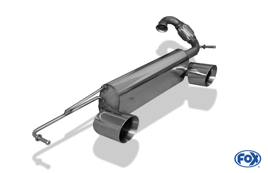 Smart Fortwo 453 mit Brabus Heckansatz Endschalldämpfer quer Ausgang rechts/links inkl. Flexstück - 1x100 Typ 25 rechts/links