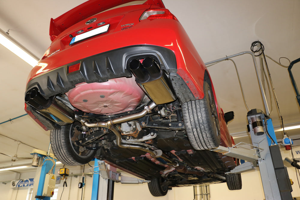 Subaru Impreza GJ 4x4 - WRX Stufenheck Endschalldämpfer rechts/links zweiflutig - 2x90 Typ 12 rechts/links schwarz emalliert