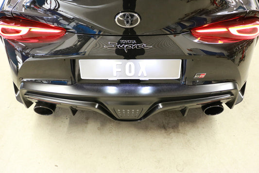 Toyota Supra JTSC Endschalldämpfer quer Ausgang rechts/links mit Abgasklappe - 129x106 Typ 44 rechts/links schwarz emallliert