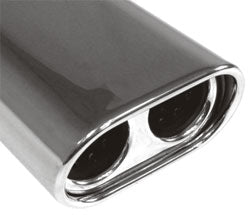 FOX Anschweißendrohr Typ 58 150x70 mm / Länge: 300 mm - oval / eingerollt / abgeschrägt / mit Doppelrohr-Absorber