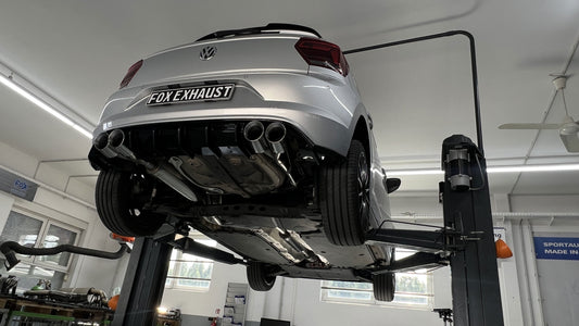 FOX VW Polo AW1 inkl. Facelift Endschalldämpfer Ausgang rechts/links mit Stutzen - 2x100 Typ 25 rechts/links