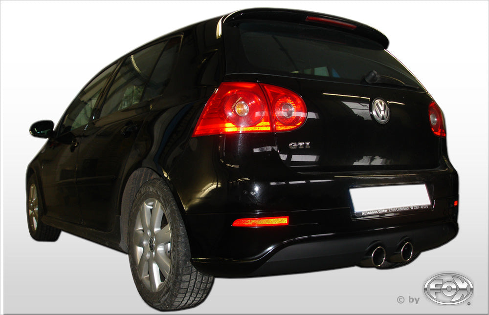 VW Golf V GTI/ GTD + VW Golf VI GTI inkl. Cabrio Endschalldämpfer Ausgang mittig R32-Design - 2x90 Typ 16 mittig