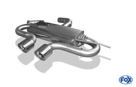 VW Golf V GTI/ GTD + VW Golf VI GTI inkl. Cabrio Endschalldämpfer Ausgang mittig R32-Design - 2x100 Typ 17 mittig