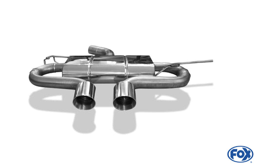 VW Golf V GTI/ GTD + VW Golf VI GTI inkl. Cabrio Endschalldämpfer Ausgang mittig R32-Design - 2x100 Typ 25 mittig