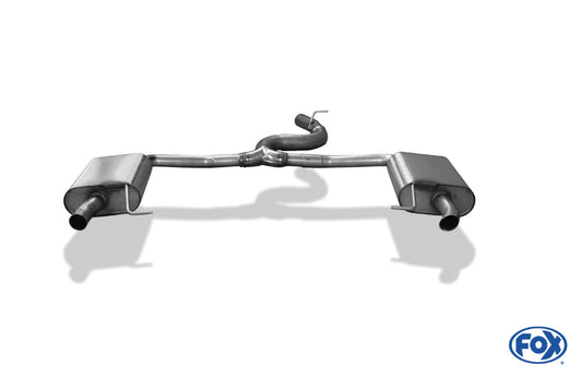 VW Golf VII Variant R - 4-Motion Endschalldämpfer rechts/links - Austritt der Endrohre in den originalen Endrohrblenden