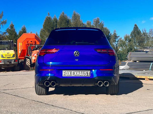 FOX VW Golf 8 R Endrohre rechts/links - 2x100 Typ 25 rechts/links - passend auf den originalen Endschalldämpfer