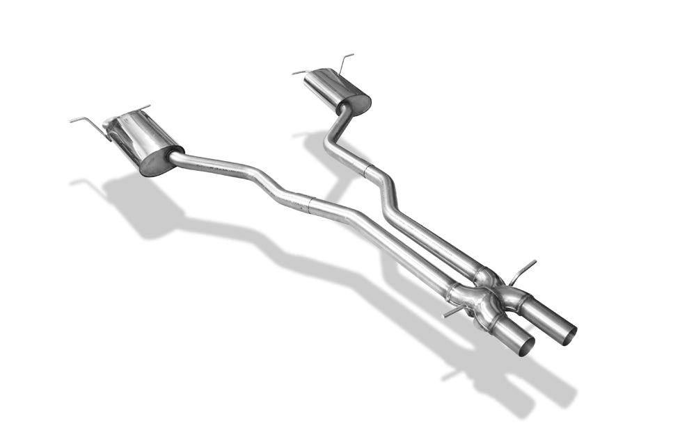 VW Phaeton - 3D Endschalldämpfer rechts/links mit X-Pipe - Austritt der Endrohre in den originalen Endrohren