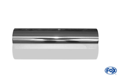 FOX Anschweißendrohr Typ 11 Ø 76 mm / Länge: 300 mm  - rund / uneingerollt / gerade / mit Absorber (Innendurchmesser 50mm - Länge: 150mm)