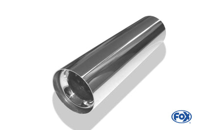 FOX Anschweißendrohr Typ 11 Ø 80 mm / Länge: 300 mm  - rund / uneingerollt / gerade / mit Absorber  (Innendurchmesser 50mm - Länge: 150mm)
