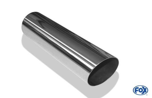 FOX Anschweißendrohr Typ 14 Ø 76 mm / Länge: 300 mm  - rund / uneingerollt / 15° abgeschrägt / ohne Absorber