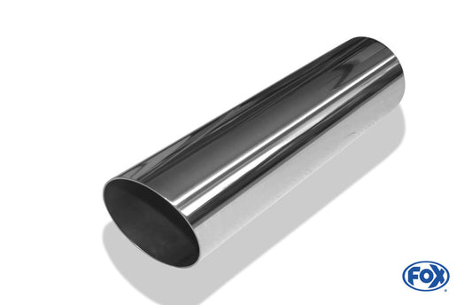 FOX Anschweißendrohr Typ 14 Ø 76 mm / Länge: 300 mm  - rund / uneingerollt / 15° abgeschrägt / ohne Absorber