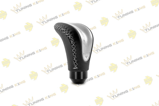 MOMO Schaltknauf Combat Evo Silber / Schwarz Leder
