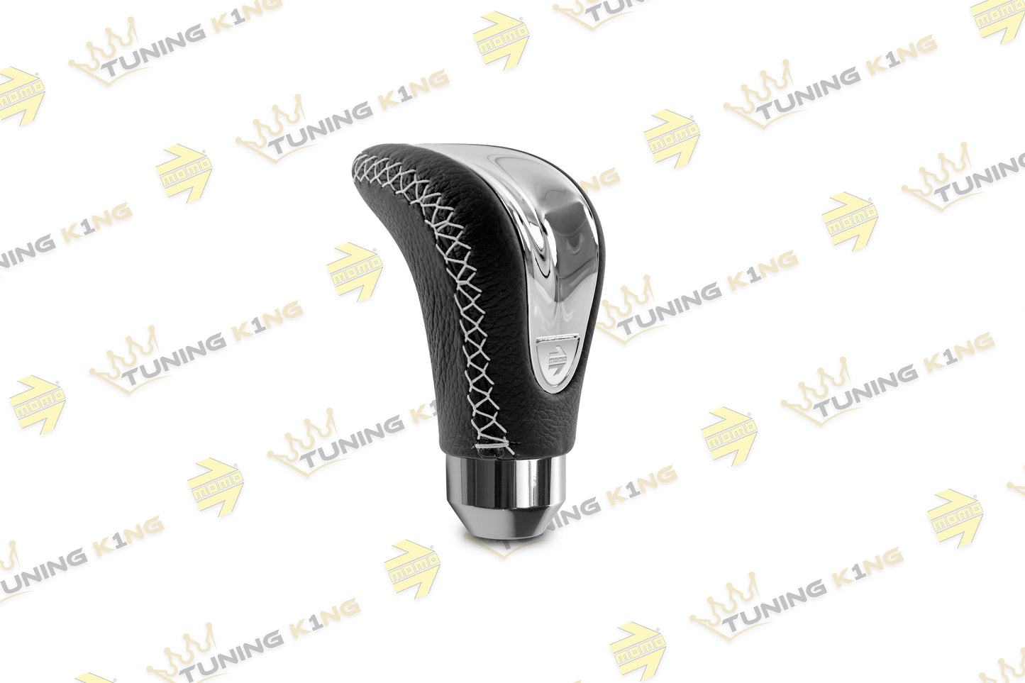 MOMO Schaltknauf Combat Evo Chrom / Schwarz Leder