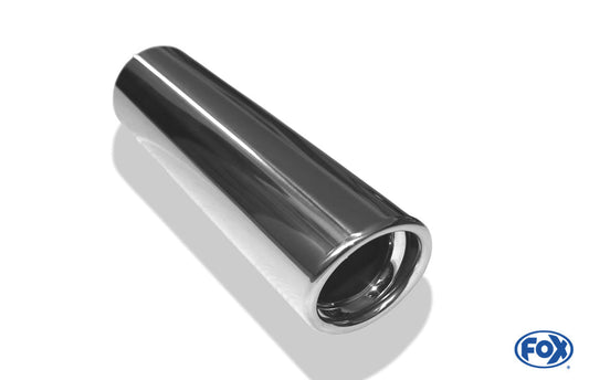 FOX Anschweißendrohr Typ 17 Ø 76 mm / Länge: 300 mm - rund / eingerollt / 15° abgeschrägt / mit Absorber