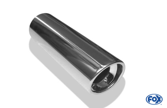 FOX Anschweißendrohr Typ 17 Ø 90 mm / Länge: 300 mm - rund / eingerollt / 15° abgeschrägt / mit Absorber