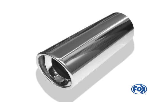 FOX Anschweißendrohr Typ 17 Ø 100 mm / Länge: 300 mm  - rund / eingerollt / 15° abgeschrägt / mit Absorber