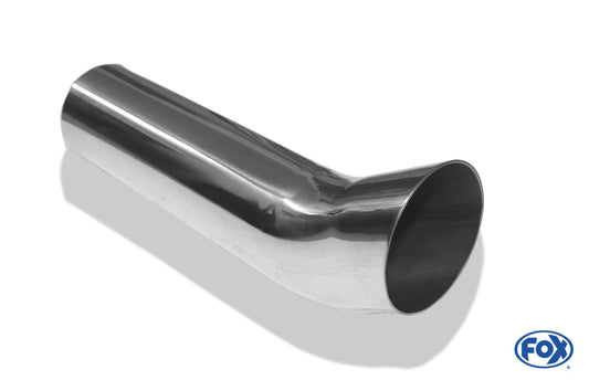 FOX Anschweißendrohr Typ 18 Ø 70 mm / Länge: 300 mm - rund / uneingerollt / FOX-Design / ohne Absorber
