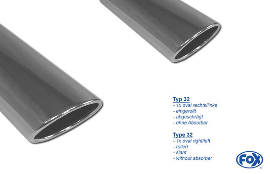 Opel Astra J Limousine Halbanlage ab Kat quer Ausgang rechts/links - 115x85 Typ 32 rechts/links