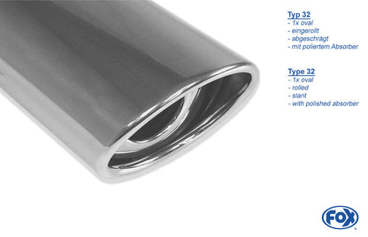 Nissan Almera Typ N15 Hatchback Endschalldämpfer - 115x85 Typ 33