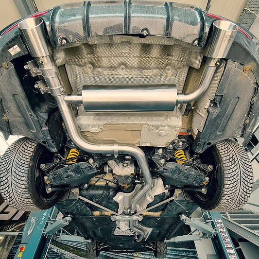 Grail Auspuffanlage BMW M340i/M440i F3x Edelstahl Endrohre mit EWG-Steuerung Non-OPF ohne Panoramaschiebedach Montage bei Grail