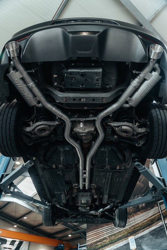 Grail Auspuffanlage Ford Mustang Gen. 6 VFL 5.0 (2-Rohr) - XTREME ohne Endrohre EU Coupé