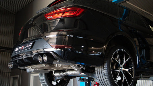 Grail Auspuffanlage Seat Leon Cupra R ST (DNUE) 3-Zoll 4-flutig Carbon Endrohre an Serie Montage bei Grail