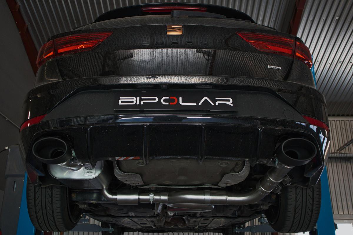 Grail Auspuffanlage Seat Leon Cupra ST 3-Zoll Oval Schwarz (170x107) Frontantrieb (FWD) DNUE an Serie Montage bei Grail