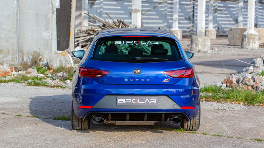 Grail Auspuffanlage Seat Leon Cupra 5F 3.5-Zoll Oval Schwarz (170x107) an HJS CJXE (265PS)