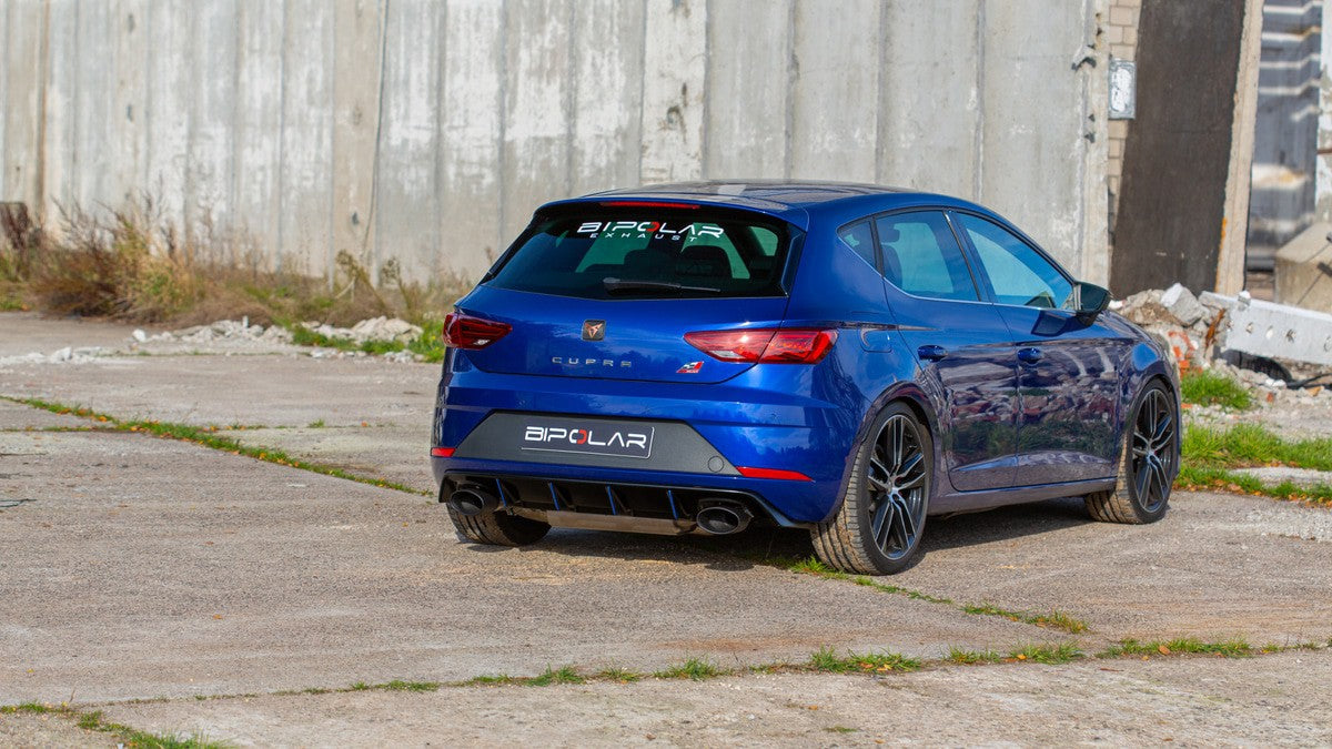 Grail Auspuffanlage Seat Leon Cupra 5F 3.5-Zoll Oval Schwarz (170x107) an HJS CJXH (290PS)