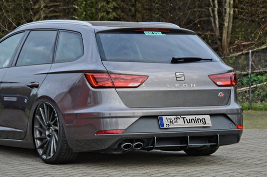 Gefräster Heckansatz Seat Leon 3, Facelift ab Bj.: 2017- Schwarz Matt
