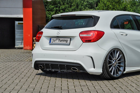 Gefräster Heckansatz Mercedes Benz A-Klasse AMG. Line, W176 Schwarz Matt