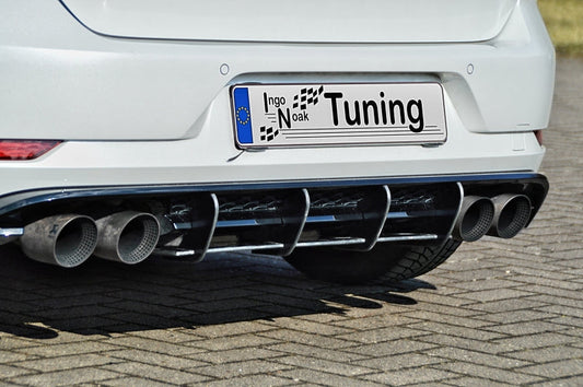 Gefräster Heckansatz Volkswagen Golf 7 R, Typ AU Facelift Schwarz Matt