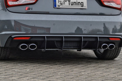 Gefräster Heckansatz Audi S1 (8X) + Sportback ab Bj.2014- Schwarz Matt