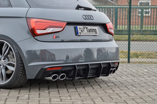 Gefräster Heckansatz Audi S1 (8X) + Sportback ab Bj.2014- Schwarz Matt
