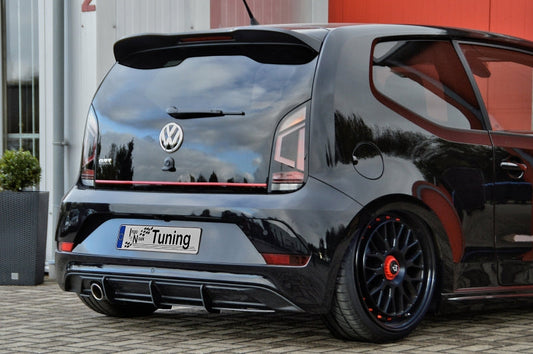 Gefräster Heckansatz Volkswagen Up GTI ab Bj 2018- Schwarz Matt